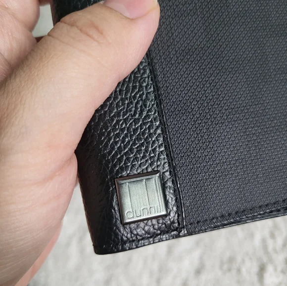 Dunhill Black Leather Bifold Card Case